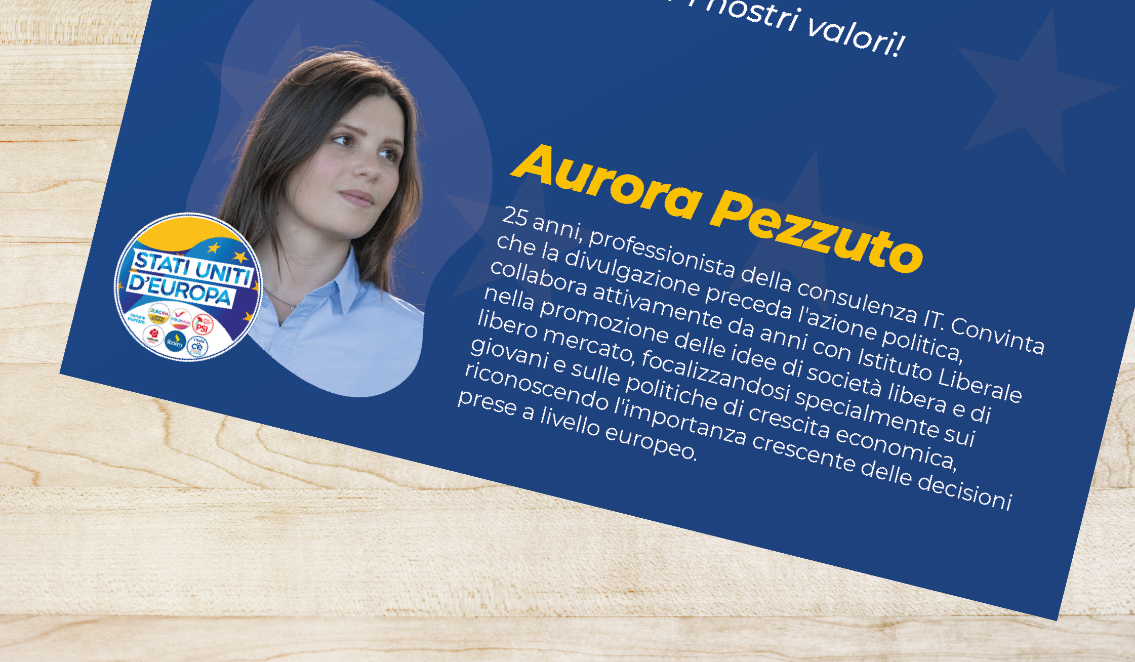 Card di presentazione della candidata Aurora Pezzuto