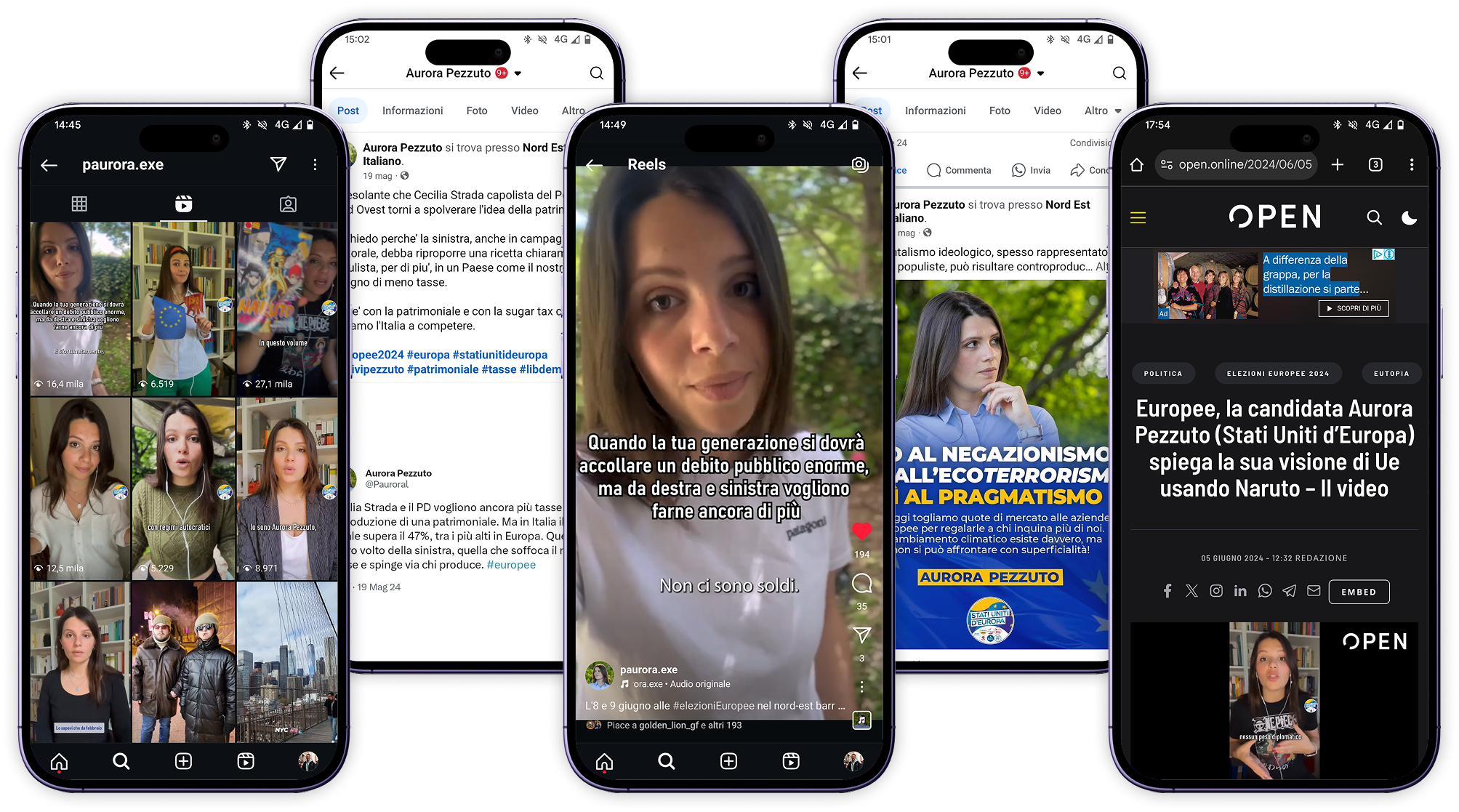 Contenuti social della campagna: profilo Instagram, reel e copertura stampa