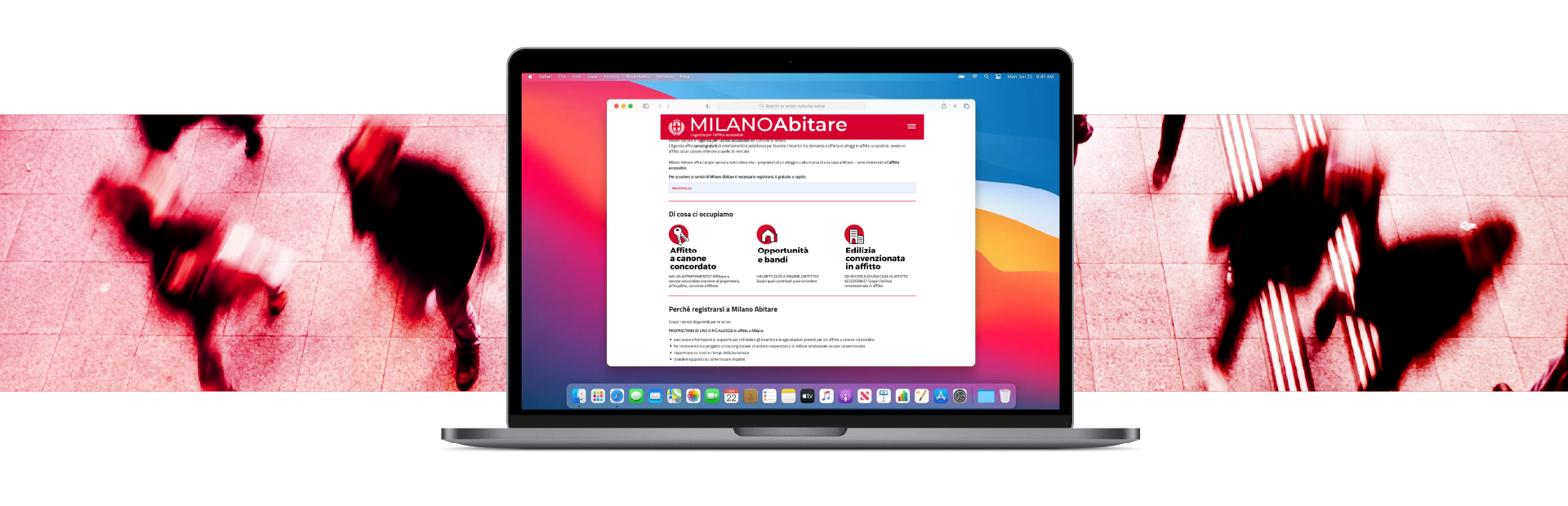 La situazione iniziale del sito di Milano Abitare: comunicazione poco accattivante.
